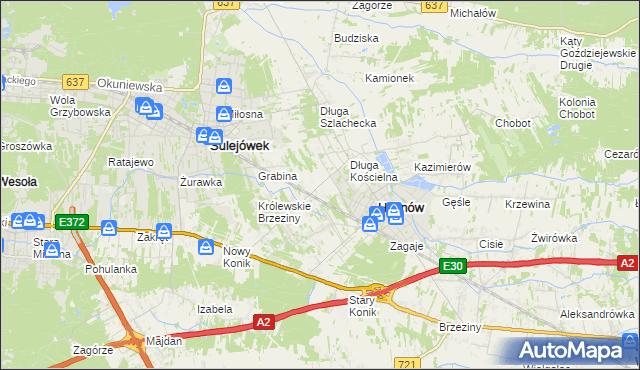 mapa Józefin gmina Halinów, Józefin gmina Halinów na mapie Targeo