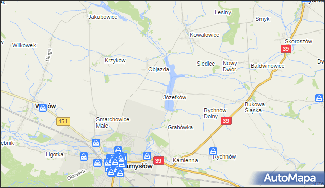 mapa Józefków gmina Namysłów, Józefków gmina Namysłów na mapie Targeo