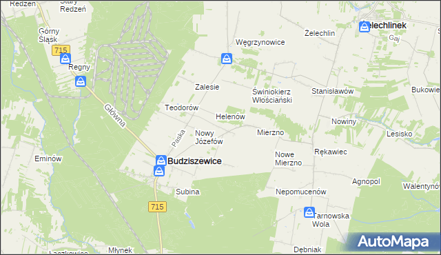 mapa Józefów Stary gmina Budziszewice, Józefów Stary gmina Budziszewice na mapie Targeo