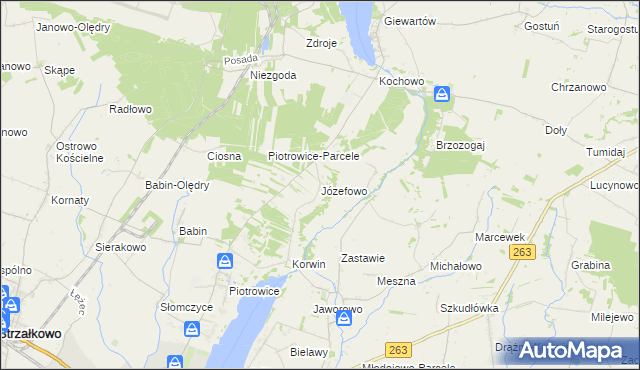 mapa Józefowo gmina Słupca, Józefowo gmina Słupca na mapie Targeo