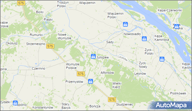 mapa Juliszew, Juliszew na mapie Targeo