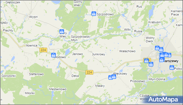 mapa Junkrowy, Junkrowy na mapie Targeo