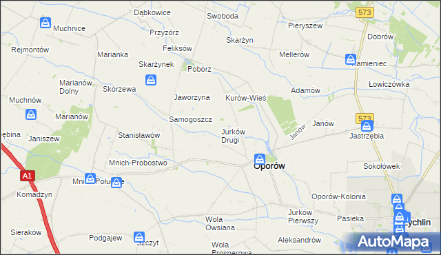 mapa Jurków Drugi, Jurków Drugi na mapie Targeo