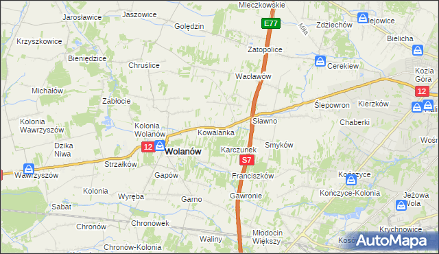 mapa Kacprowice, Kacprowice na mapie Targeo