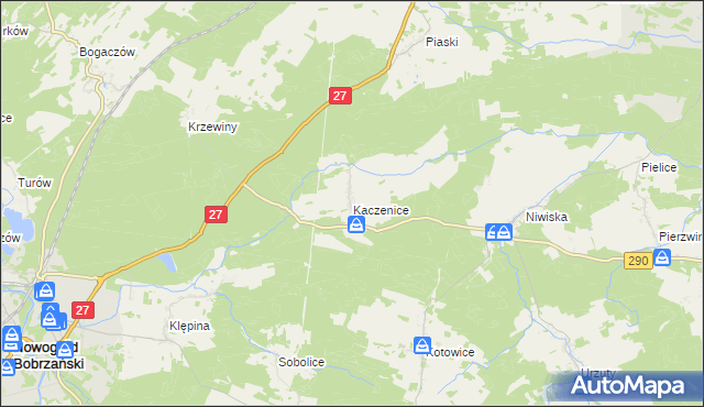 mapa Kaczenice, Kaczenice na mapie Targeo