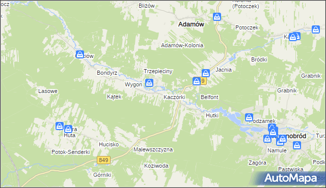 mapa Kaczórki, Kaczórki na mapie Targeo