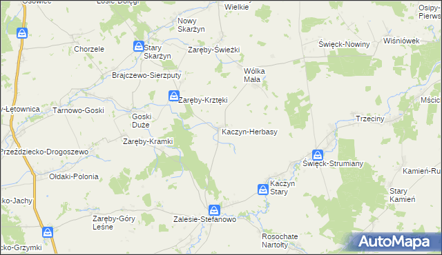 mapa Kaczyn-Herbasy, Kaczyn-Herbasy na mapie Targeo