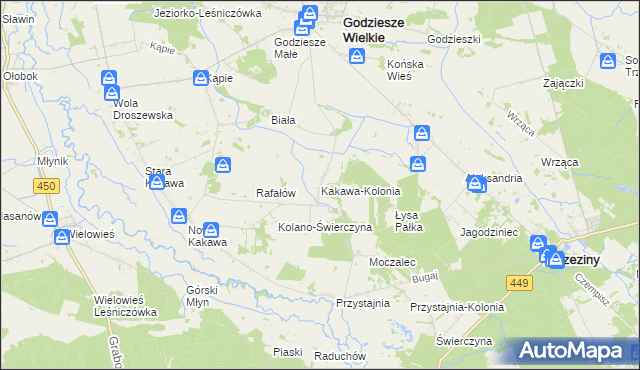 mapa Kakawa-Kolonia, Kakawa-Kolonia na mapie Targeo