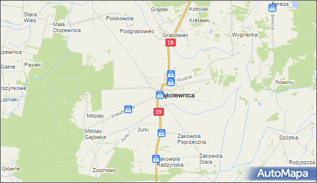 mapa Kąkolewnica, Kąkolewnica na mapie Targeo