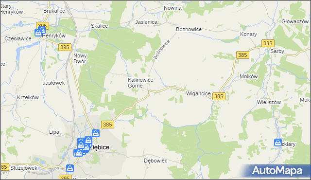 mapa Kalinowice Dolne, Kalinowice Dolne na mapie Targeo