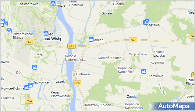 mapa Kamień-Kolonia gmina Łaziska, Kamień-Kolonia gmina Łaziska na mapie Targeo