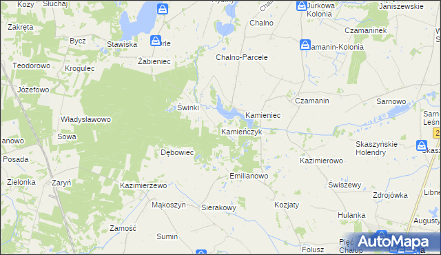mapa Kamieńczyk gmina Topólka, Kamieńczyk gmina Topólka na mapie Targeo
