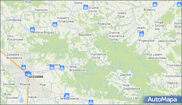 mapa Kamienica Górna, Kamienica Górna na mapie Targeo