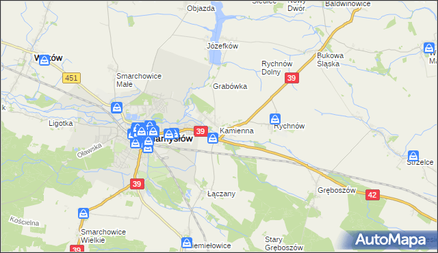 mapa Kamienna gmina Namysłów, Kamienna gmina Namysłów na mapie Targeo