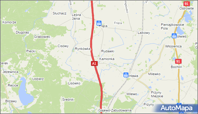 mapa Kamionka gmina Smętowo Graniczne, Kamionka gmina Smętowo Graniczne na mapie Targeo