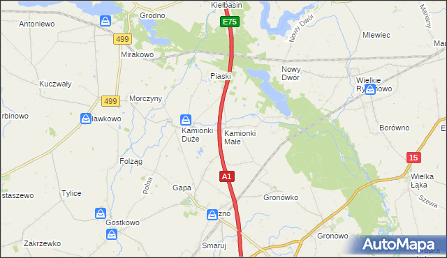 mapa Kamionki Małe, Kamionki Małe na mapie Targeo