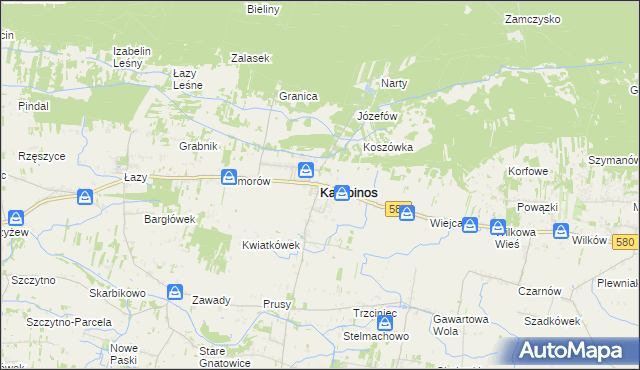 mapa Kampinos, Kampinos na mapie Targeo