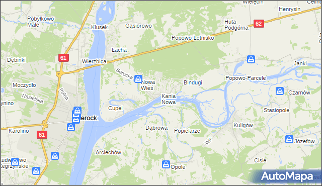 mapa Kania Nowa, Kania Nowa na mapie Targeo