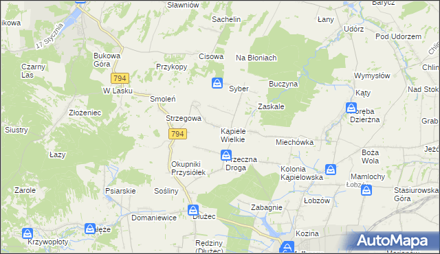 mapa Kąpiele Wielkie, Kąpiele Wielkie na mapie Targeo