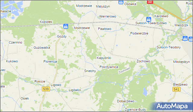 mapa Kapuśniki, Kapuśniki na mapie Targeo