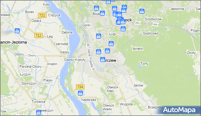 mapa Karczew powiat otwocki, Karczew powiat otwocki na mapie Targeo