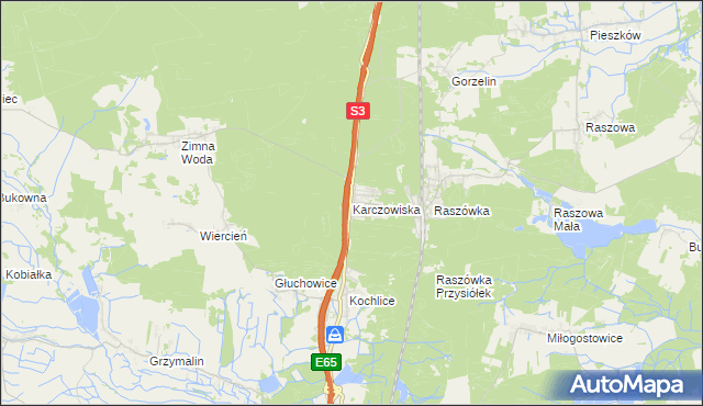 mapa Karczowiska, Karczowiska na mapie Targeo