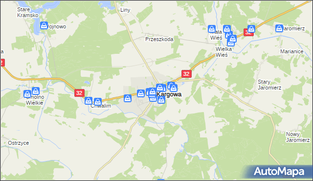 mapa Kargowa, Kargowa na mapie Targeo