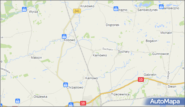 mapa Karnówko, Karnówko na mapie Targeo