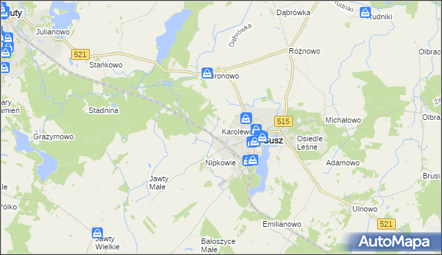 mapa Karolewo gmina Susz, Karolewo gmina Susz na mapie Targeo