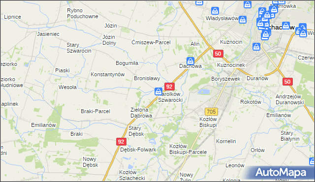 mapa Karolków Szwarocki, Karolków Szwarocki na mapie Targeo