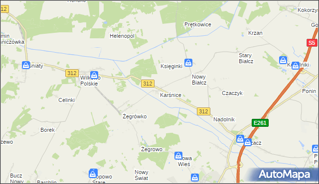 mapa Karśnice, Karśnice na mapie Targeo