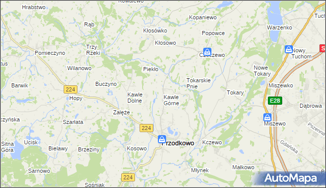 mapa Kawle Górne, Kawle Górne na mapie Targeo