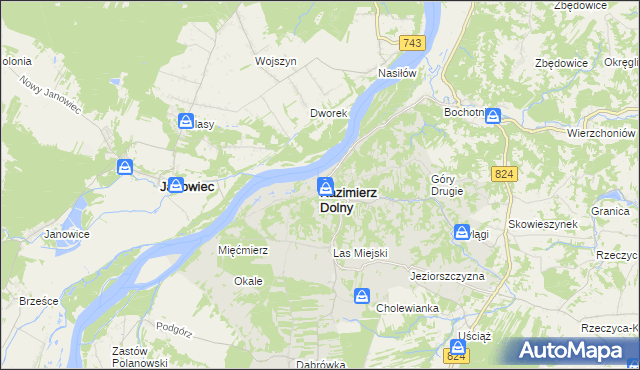 mapa Kazimierz Dolny, Kazimierz Dolny na mapie Targeo