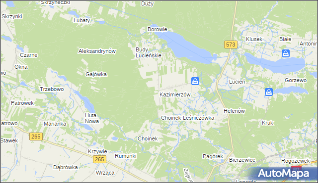 mapa Kazimierzów gmina Gostynin, Kazimierzów gmina Gostynin na mapie Targeo