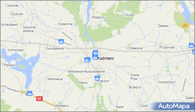 mapa Kaźmierz, Kaźmierz na mapie Targeo