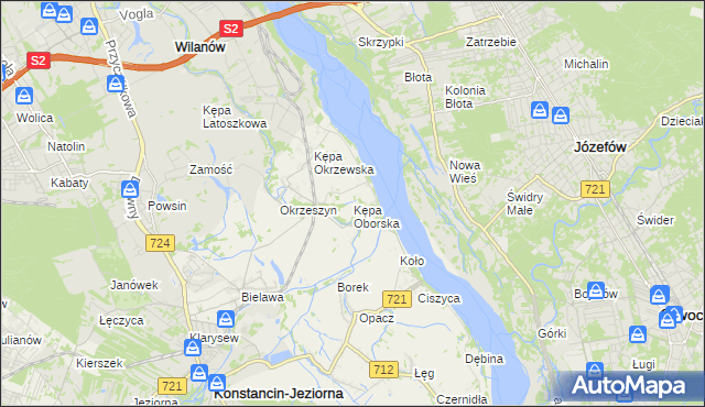 mapa Kępa Oborska, Kępa Oborska na mapie Targeo