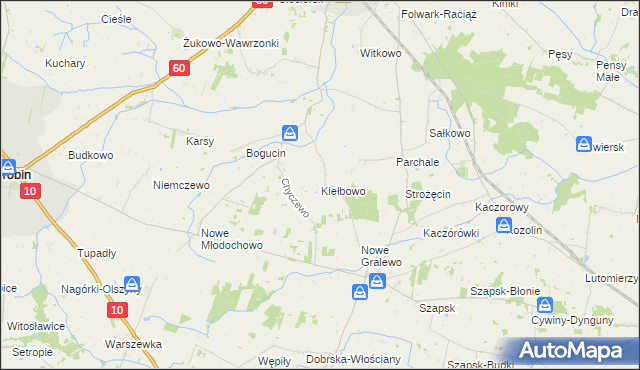 mapa Kiełbowo, Kiełbowo na mapie Targeo