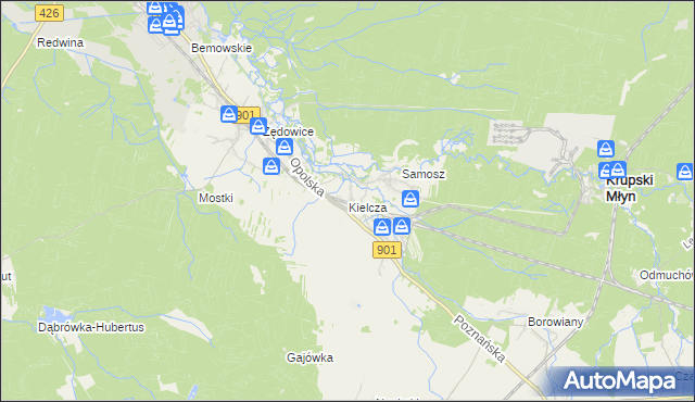 mapa Kielcza, Kielcza na mapie Targeo