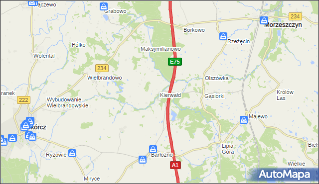 mapa Kierwałd, Kierwałd na mapie Targeo