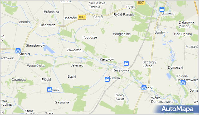 mapa Kierzków gmina Stanin, Kierzków gmina Stanin na mapie Targeo