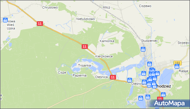 mapa Kierzkowice, Kierzkowice na mapie Targeo