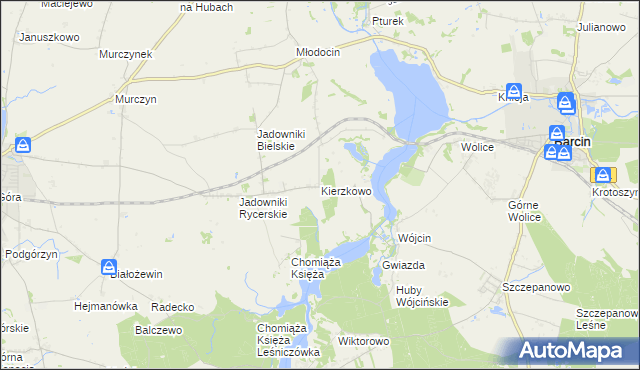 mapa Kierzkowo gmina Żnin, Kierzkowo gmina Żnin na mapie Targeo