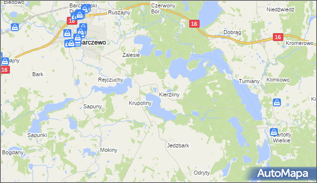 mapa Kierzliny, Kierzliny na mapie Targeo