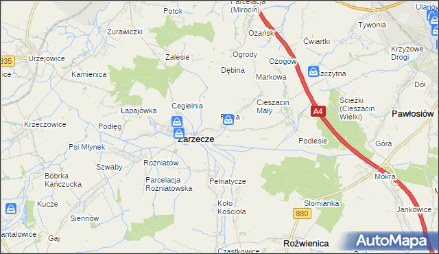 mapa Kisielów gmina Zarzecze, Kisielów gmina Zarzecze na mapie Targeo