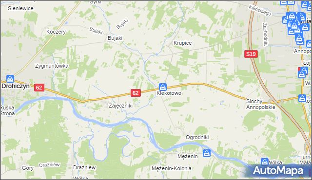 mapa Klekotowo gmina Siemiatycze, Klekotowo gmina Siemiatycze na mapie Targeo