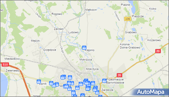 mapa Klępino, Klępino na mapie Targeo