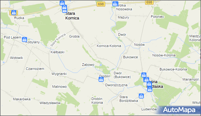 mapa Klukowszczyzna, Klukowszczyzna na mapie Targeo