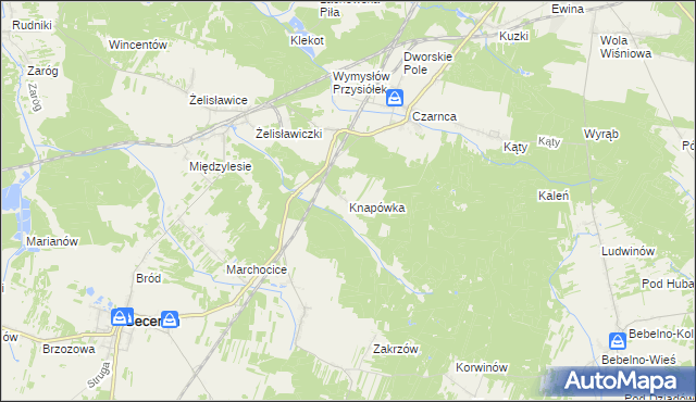 mapa Knapówka gmina Włoszczowa, Knapówka gmina Włoszczowa na mapie Targeo