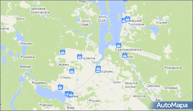 mapa Knieja gmina Karsin, Knieja gmina Karsin na mapie Targeo