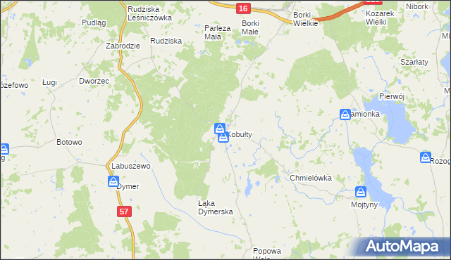 mapa Kobułty, Kobułty na mapie Targeo